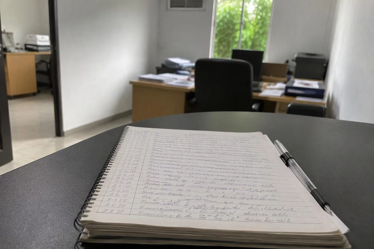 Bloco de anotações com o registro de uma publicação